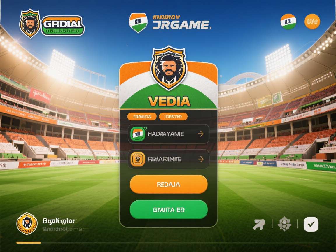 Cricket Handball Fusion India main interface Cricket Handball Fusion India main menu showing Indian stadium background
